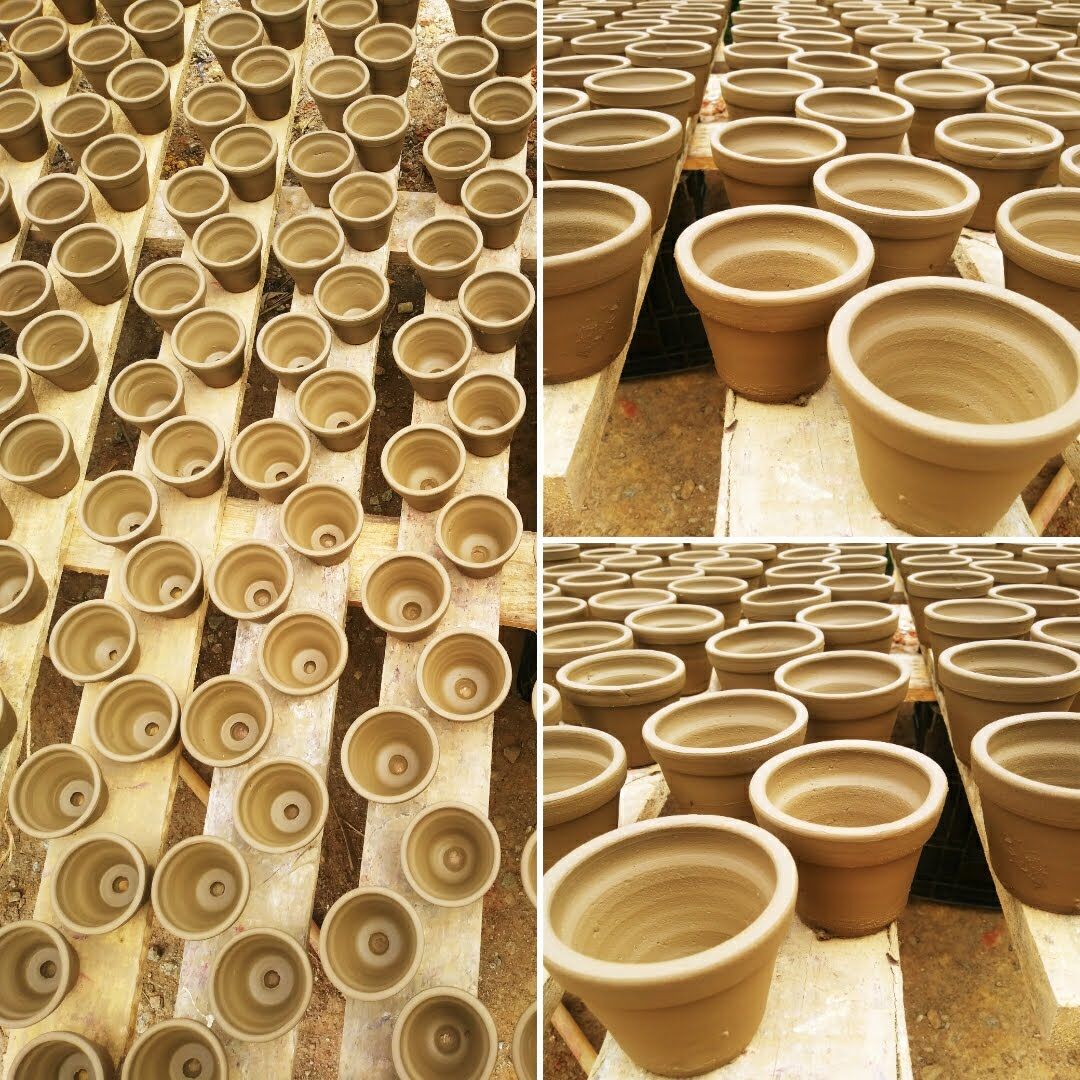 Conjunto de vasos para suculentas recém modelados
